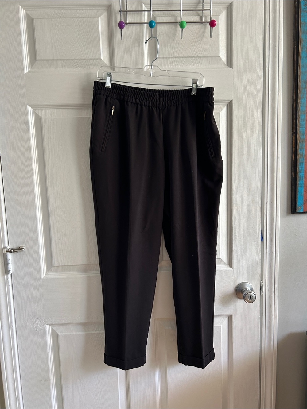 Chico's Black Elastic-Waist Casual Pants